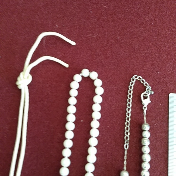 4 for $50 Fashion Jewelry Statement Lot Six Necklaces One Bracelet Pearls Silver - Picture 6 of 7